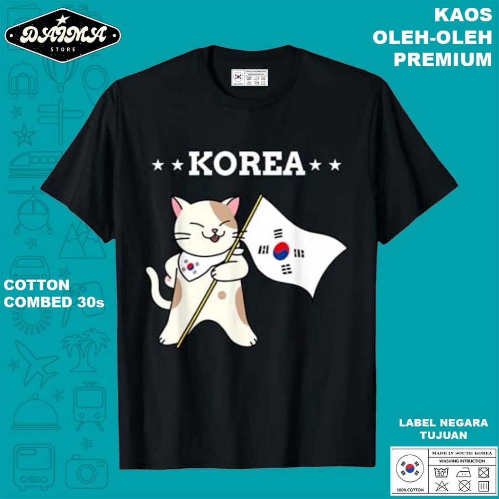 KAOS OLEH OLEH KOREA 65 PAKAI TAG LABEL KOREA ASLI BAJU SOUVENIR PREMIUM GIFT