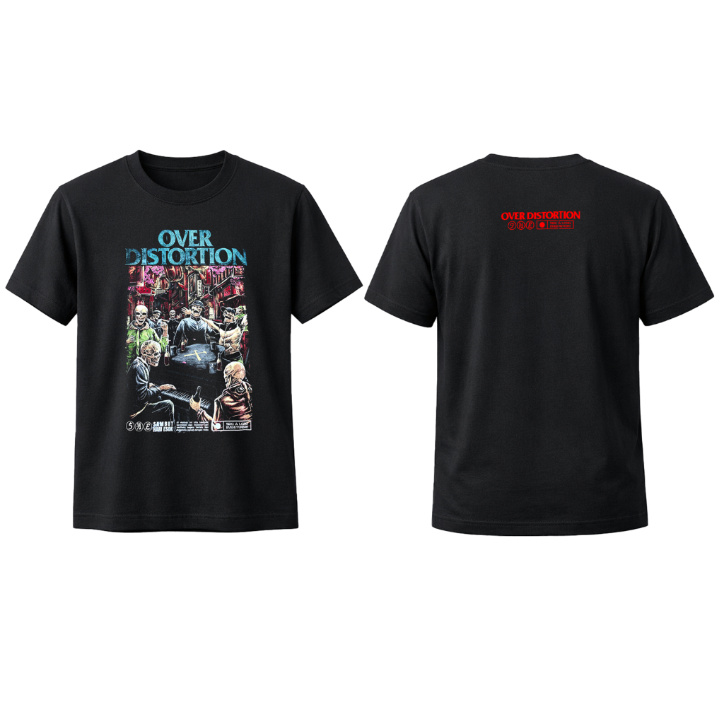 Indierock T-shirt Band Over Distortion Sambut Hari Esok