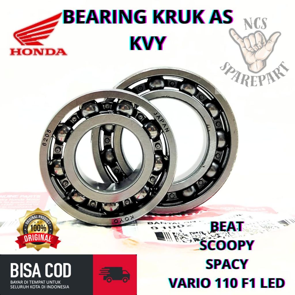 BEARING KRUK AS KVY ORI HONDA 6007 / 6205 BEAT , SCOOPY , SPACY , VARIO 110 LED KARBU ASLI ORIGINAL 