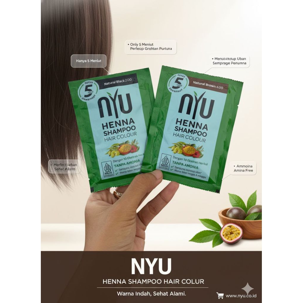 Semir Shampoo Nyu Henna Natural Brown & natural black