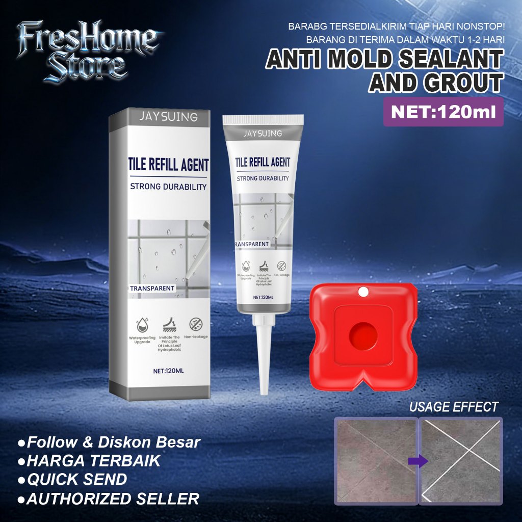Jaysuing Tile Refill Agent 120ml - Cairan Pengisi Celah Nat Keramik & Ubin Anti Jamur Anti Air,Tile 