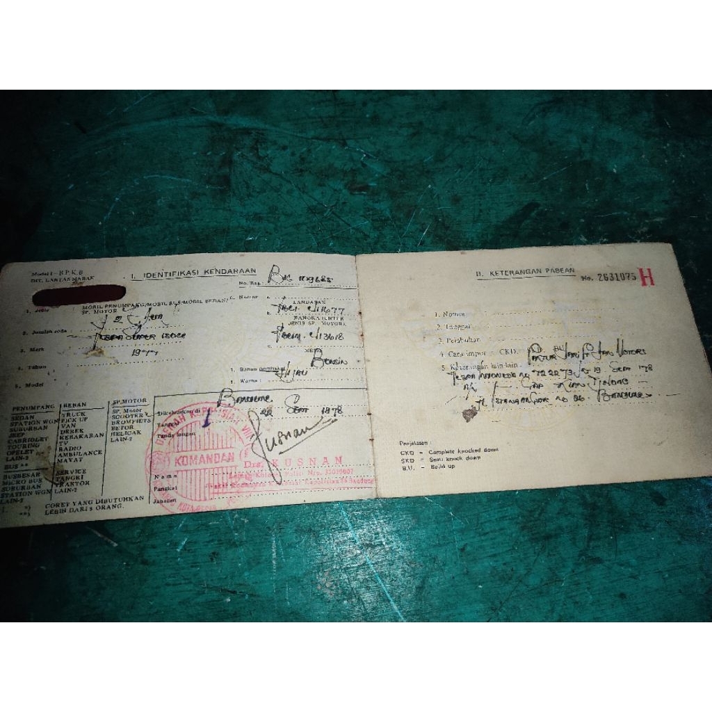 buku manual vespa super 77 d hijau