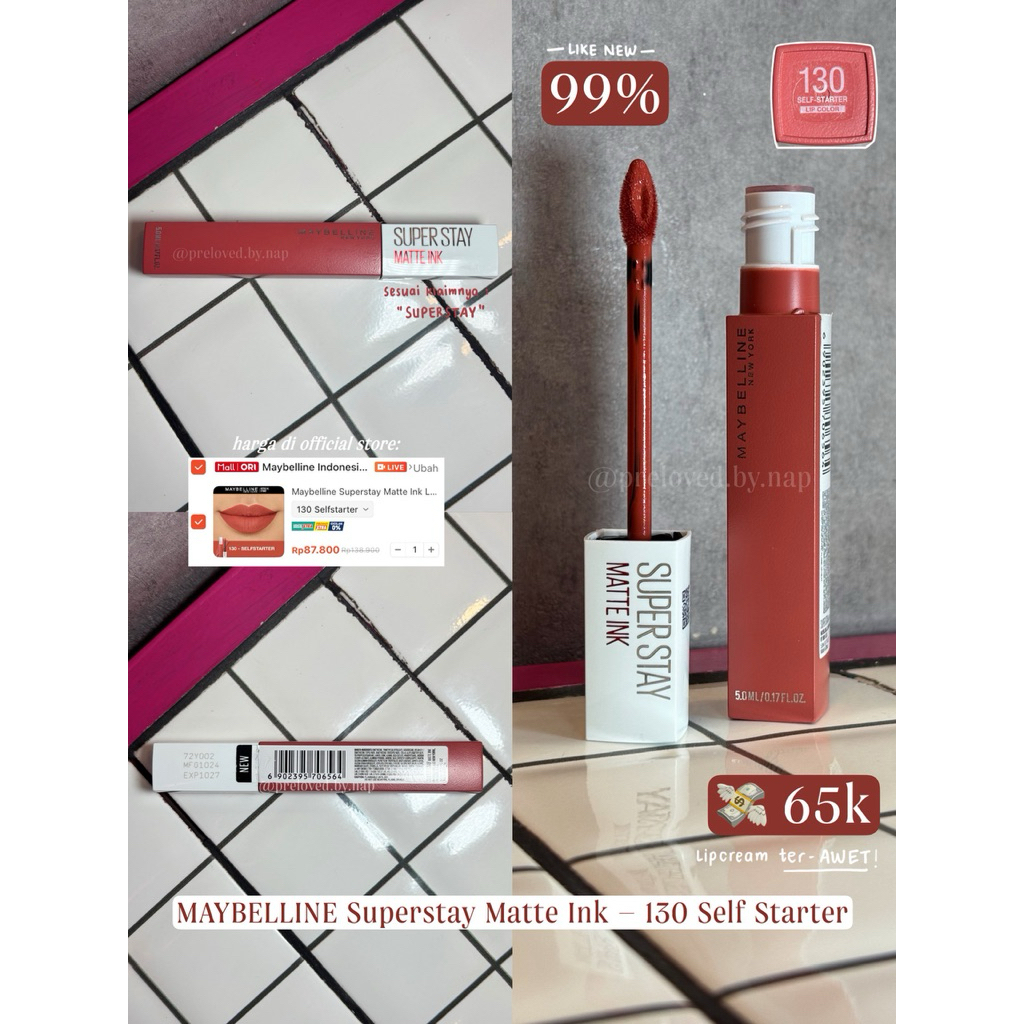 Preloved Like New | MAYBELLINE Superstay Matte Ink — 130 Self Starter