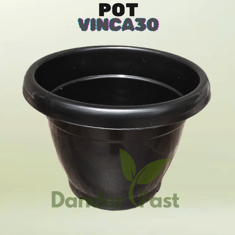 Danderfast Pot Gentong VINCA 30 HITAM Pot Plastik Bunga Jumbo Besar Tebal Murah Tanaman Pot Tulip 45