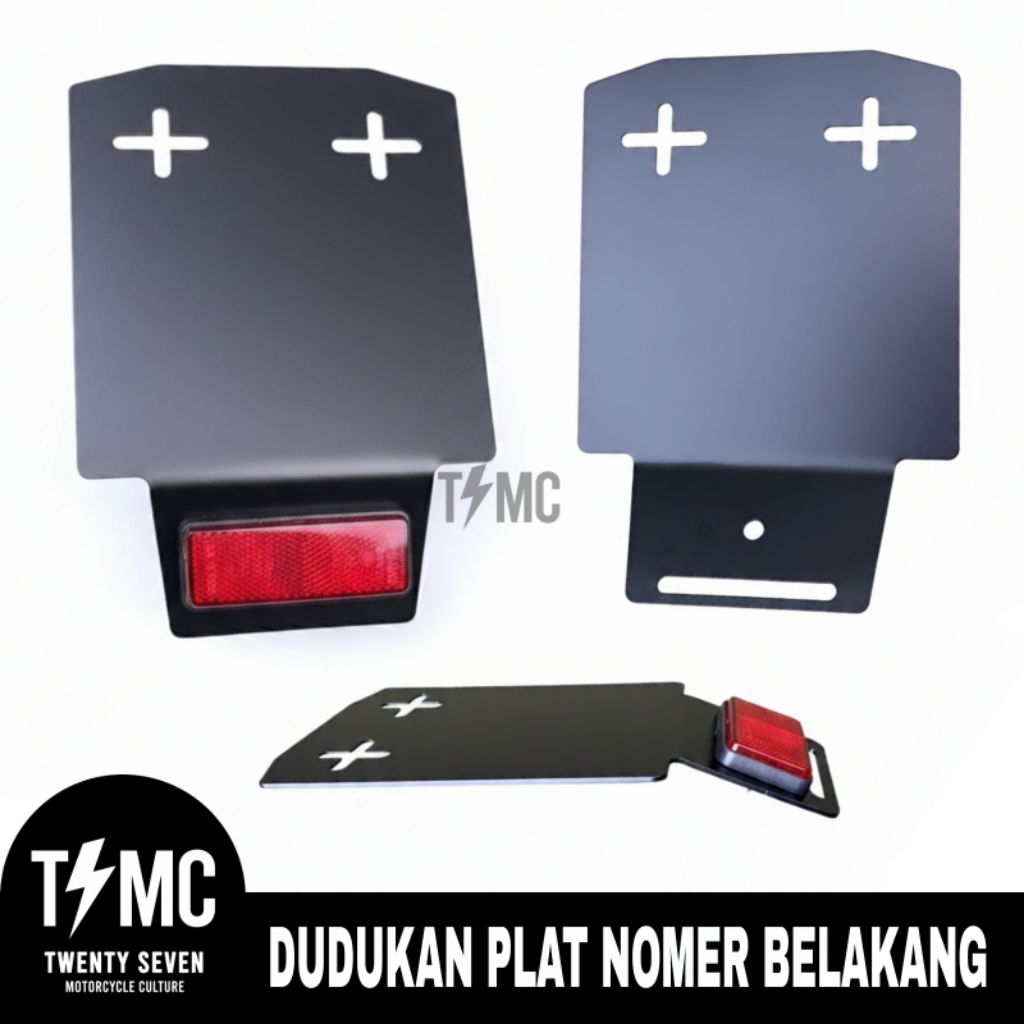Dudukan plat nomer belakang trail jadul + mata kucing TS 125 / DT 100
