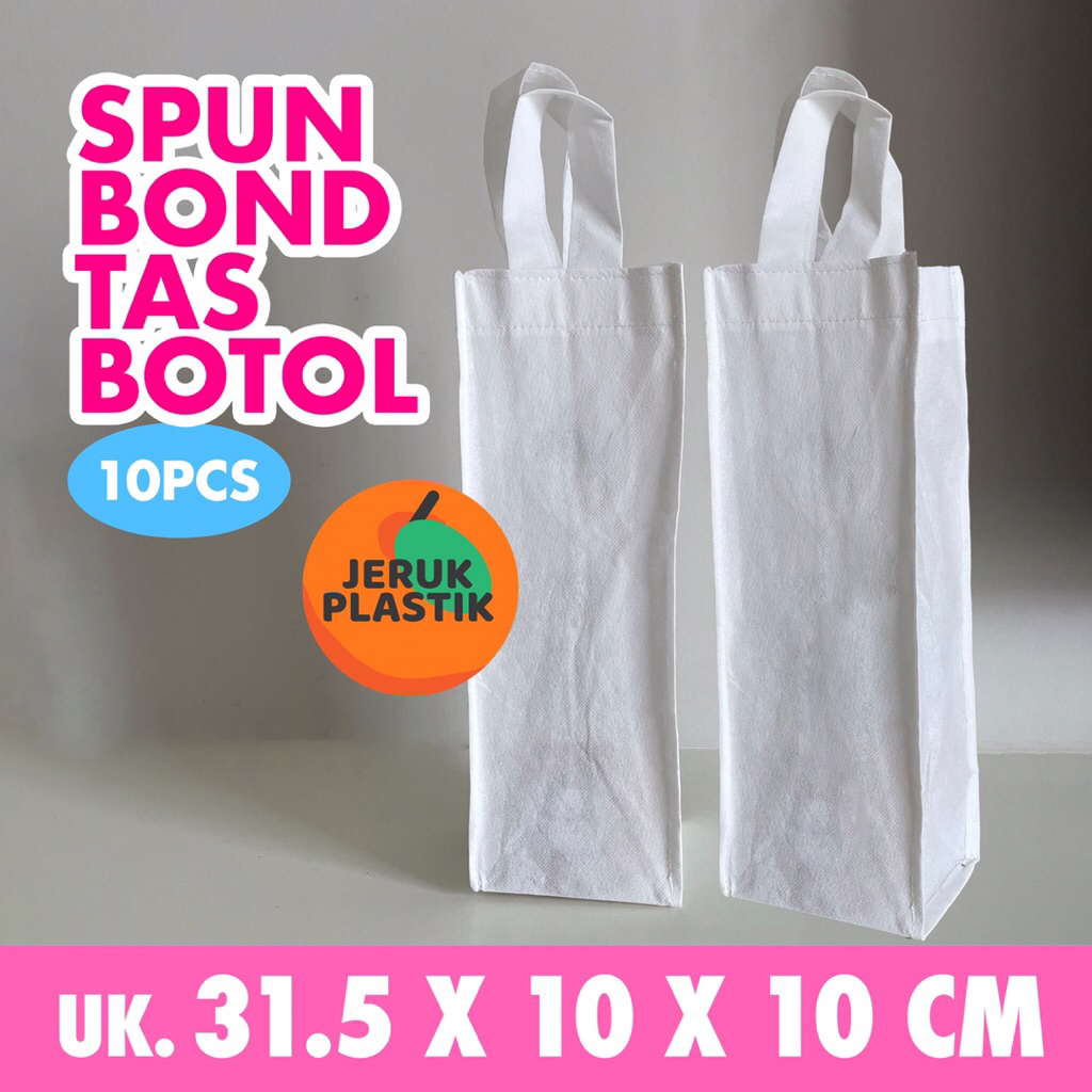 TAS SPUNBOND BOTOL UKURAN 31,5x10x10 cm TAS BOTOL 1 LITER 1L GOODIE BAG TUMBLER TAS BOTOL KOPI SPUNB