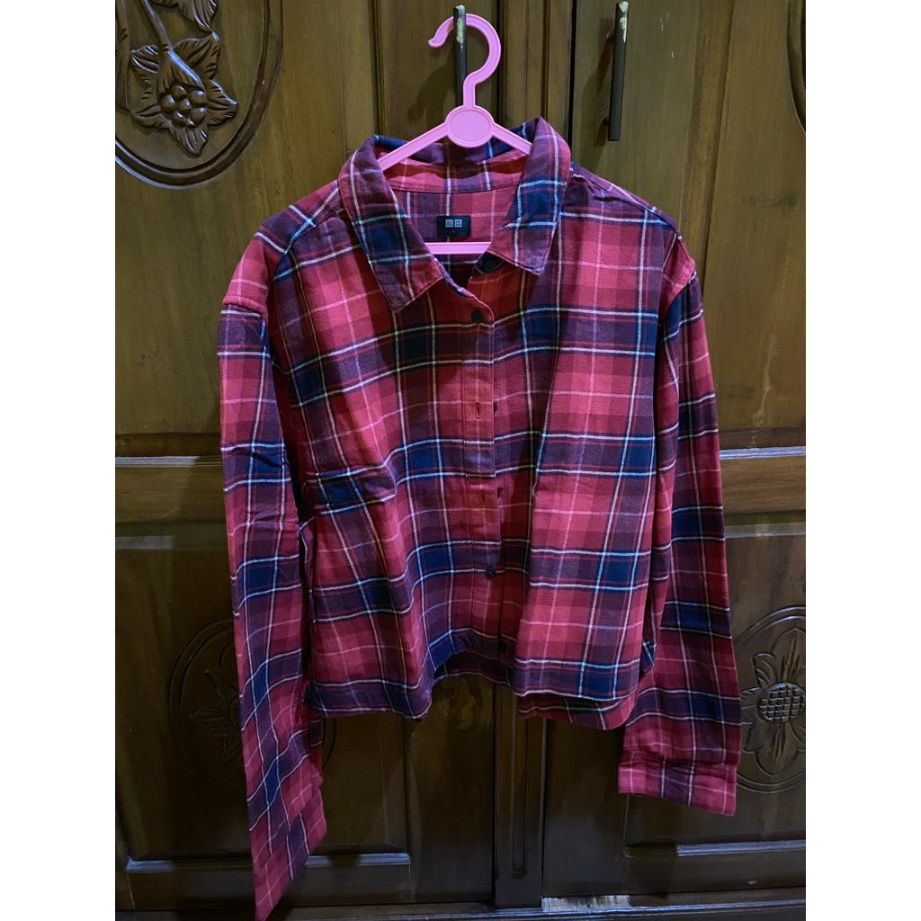 flannel crop top uniqlo