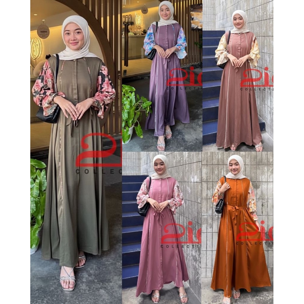 NEW PRODUCT Gamis Maxy ZIE polos Lengan MOTIF rayon twill / Gamis shanghai polos twill / Gamis mix r