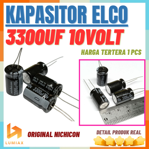 Elko Elco 3300uf 10v Nichicon Dip NICHICON Elco 3300uf 10volt