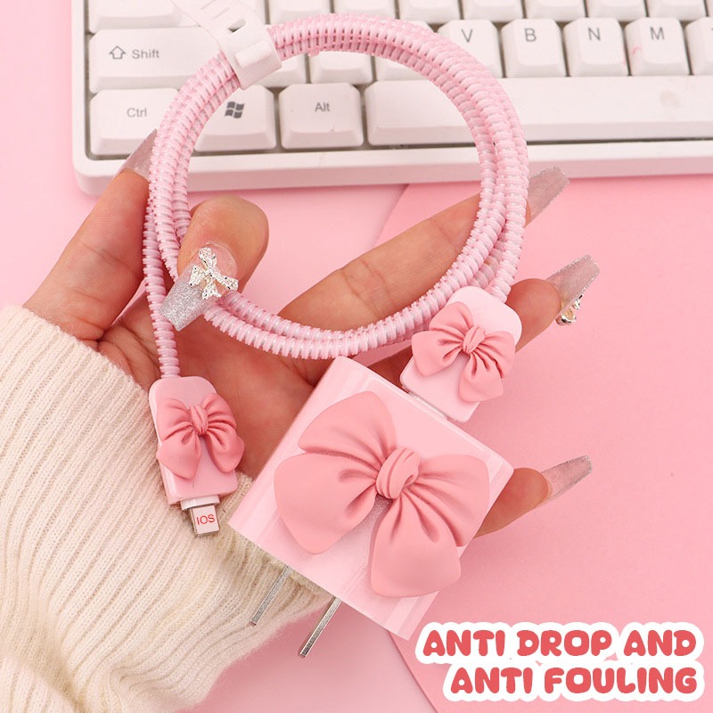 1Set 5 PCS Cover Charger iphone Case Pelindung Kabel Charger iphone Cable Data Pelindung Kepala Char