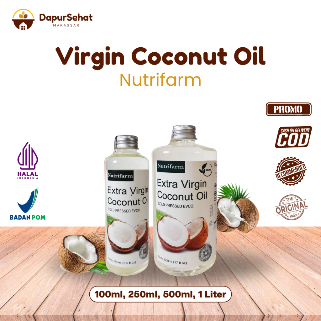 COD Extra VCO VIRGIN COCONUT OIL 1 Liter 1000 ML | MINYAK KELAPA MURNI | 100% ALAMI | BPOM DAN HALAL