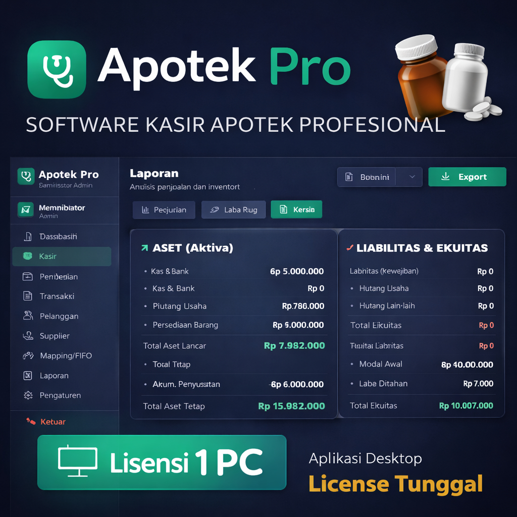 APLIKASI APOTEK PRO - SOFTWARE KASIR APOTEK PROFESIONAL