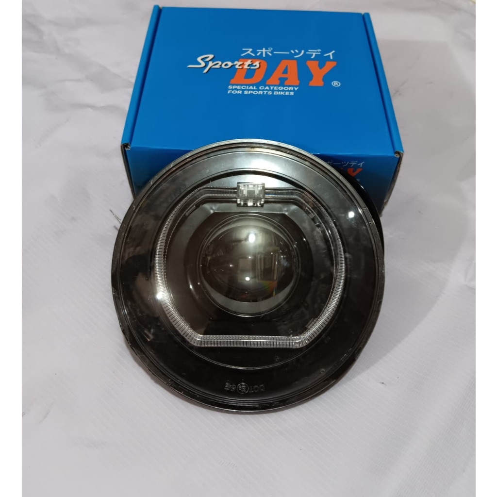 Lampu Depan Biled 7 Inch Set RGB Reflektor Hitam TANPA BATOK pnp Tiger,Ninja SS Merk SportDay