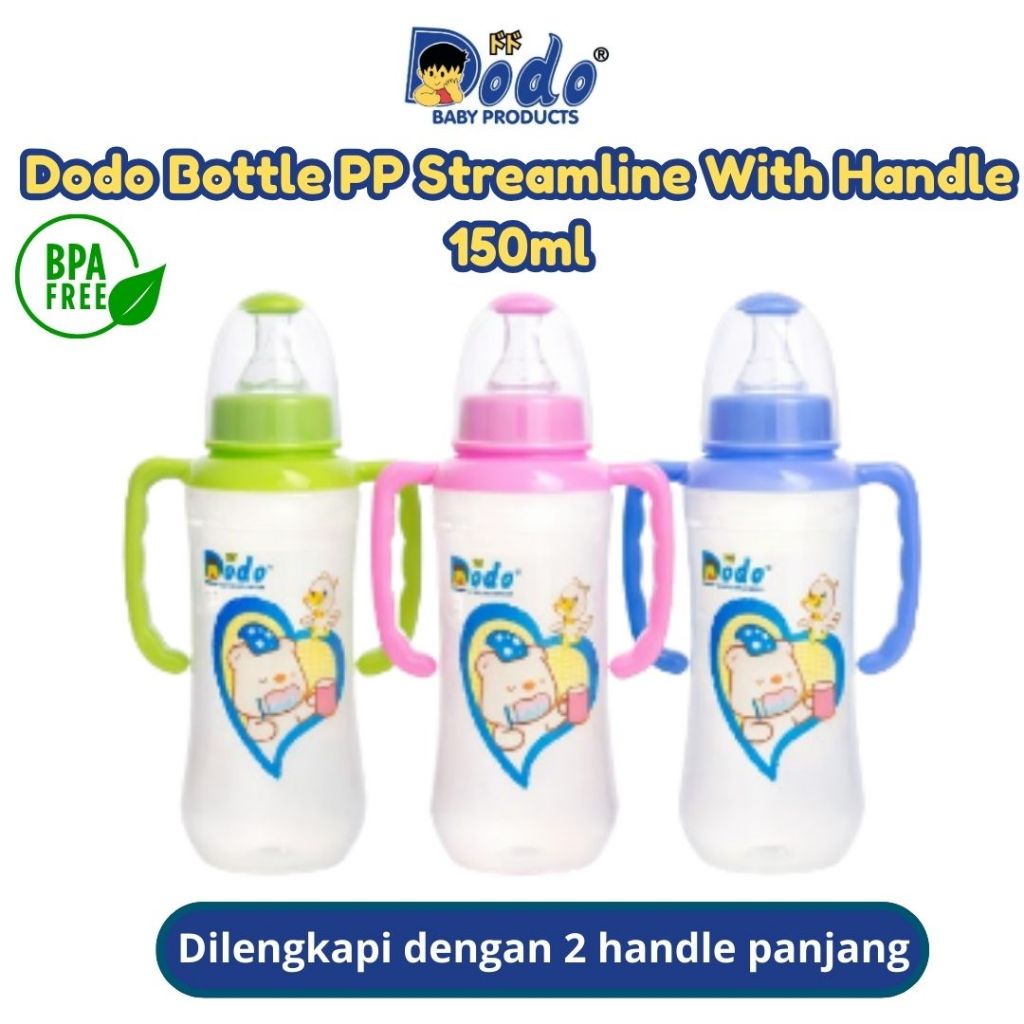 Botol Susu Bayi Streamline Handle Anti Kolik DODO 150ML Feeding Bottle