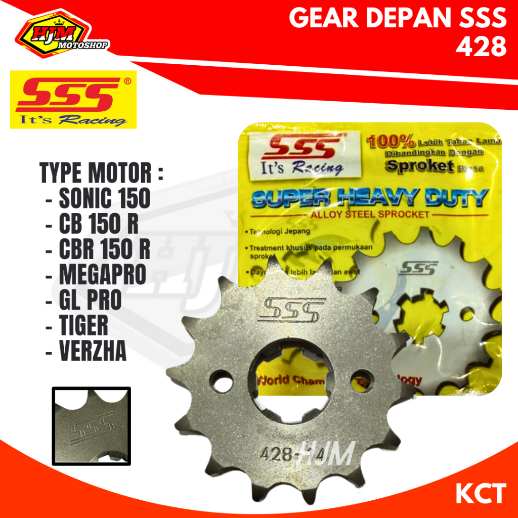 Gear Depan SSS 428 CB 150 - CBR 150 R - Sonic 150 - New Megapro - GTR 150 - Tiger - Verza - GL Pro N