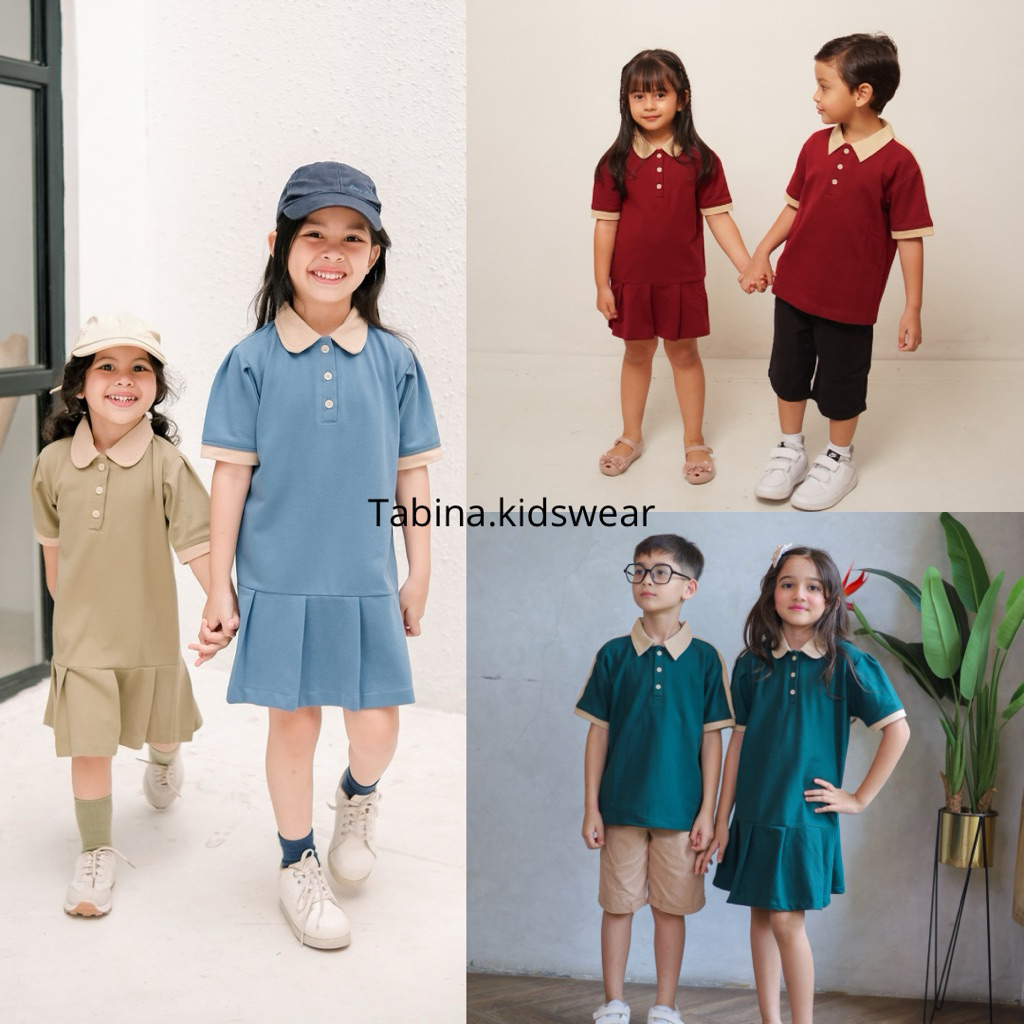 TABINA.KIDSWEAR - POLO SHIRT POLO DRESS BAJU ANAK COUPLE POLO NYAMAN ADEM BAJU ANAK