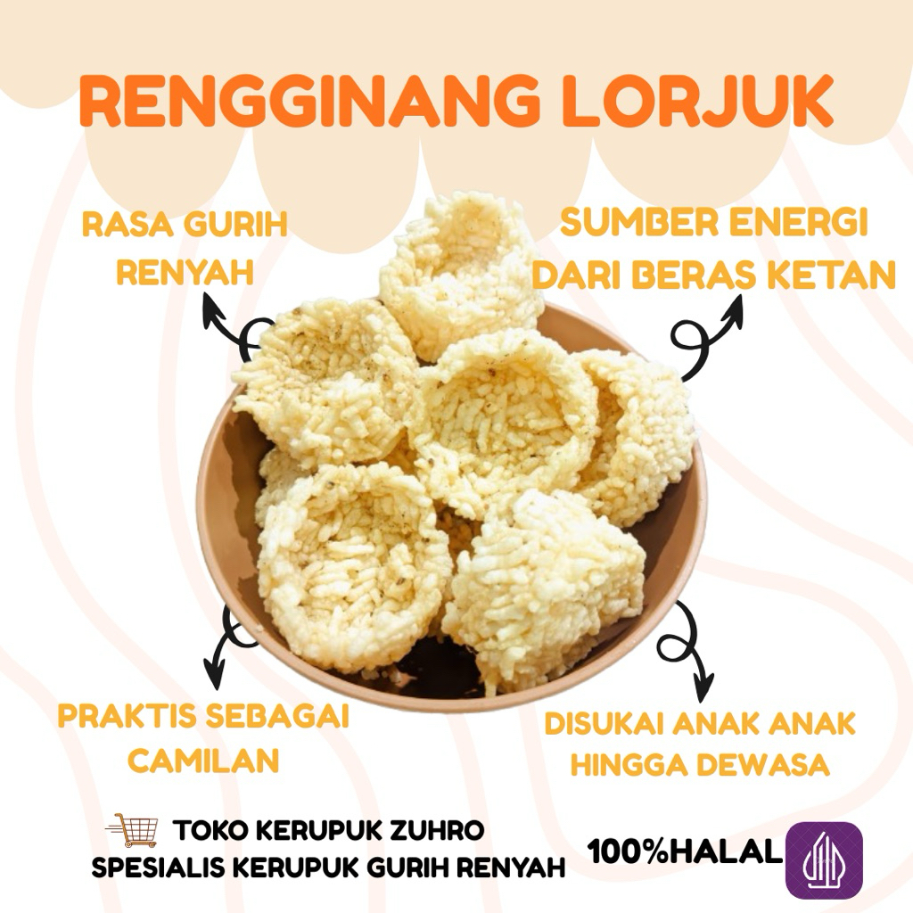 Rengginang Lorjuk Khas Kenjeran Surabaya 100/250/gram