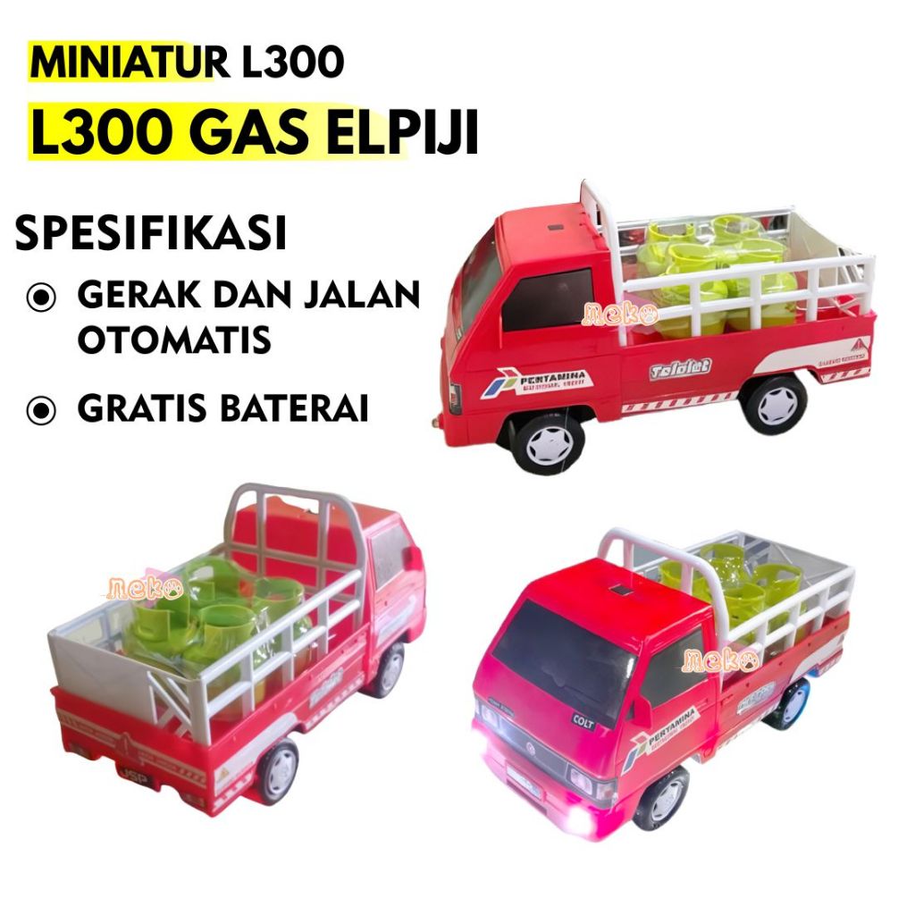 MAINAN ANAK MOBIL PICK UP L300 / MAINAN ANAK MOBIL PERTAMINA PENGANGKUT LPG MINIATUR TABUNG GAS 3 KG