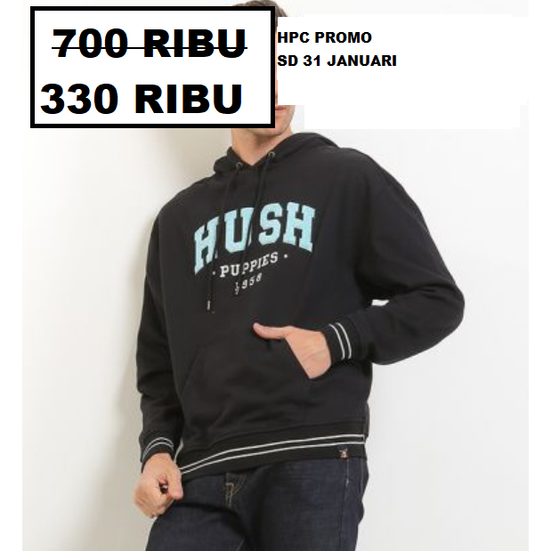 Jacket hoodie Hush Puppies pria seri MEADOW SALE original store