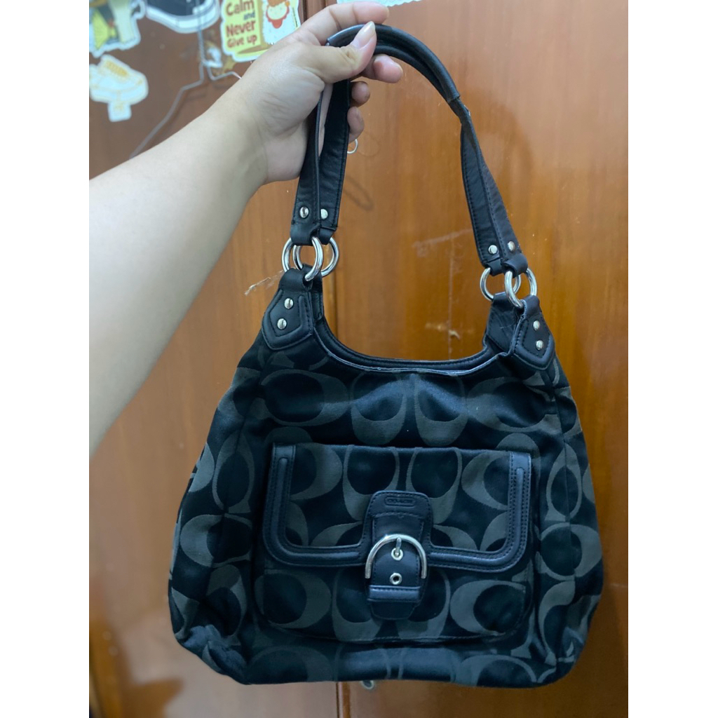 coach hobo shoulder bag black