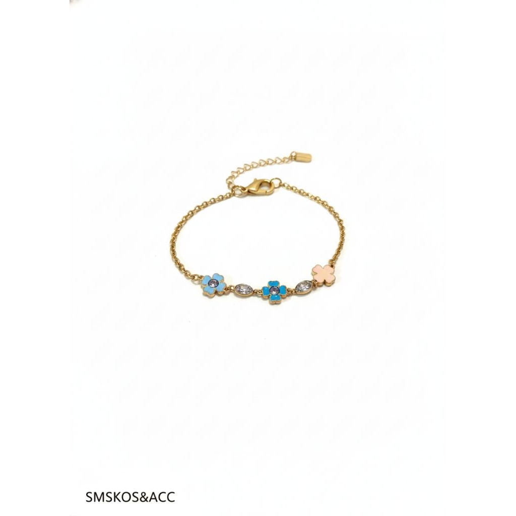 CINCIN TITANIUM MOTIF BIRU/GELANG COUPLE SAHABAT