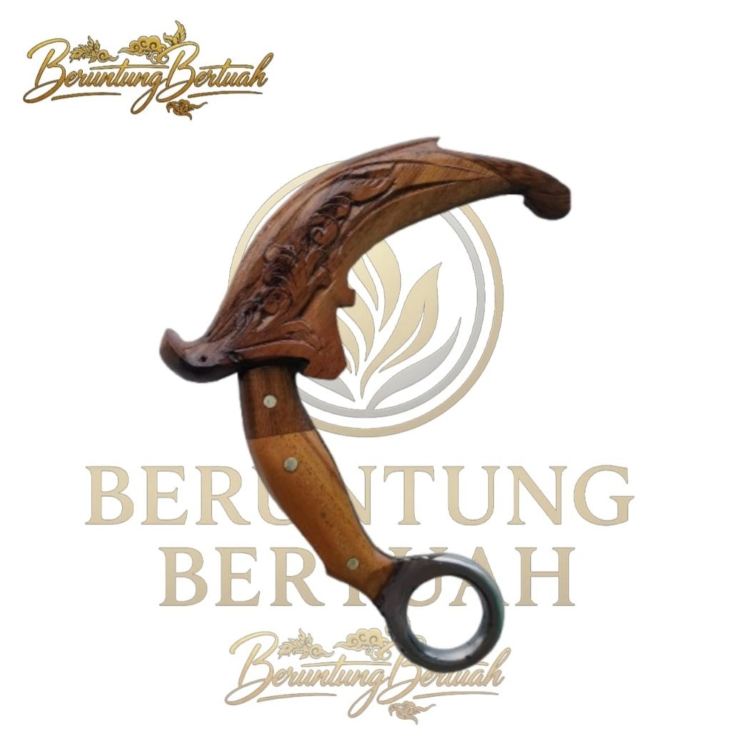 karambit sarung kayu jati ukir