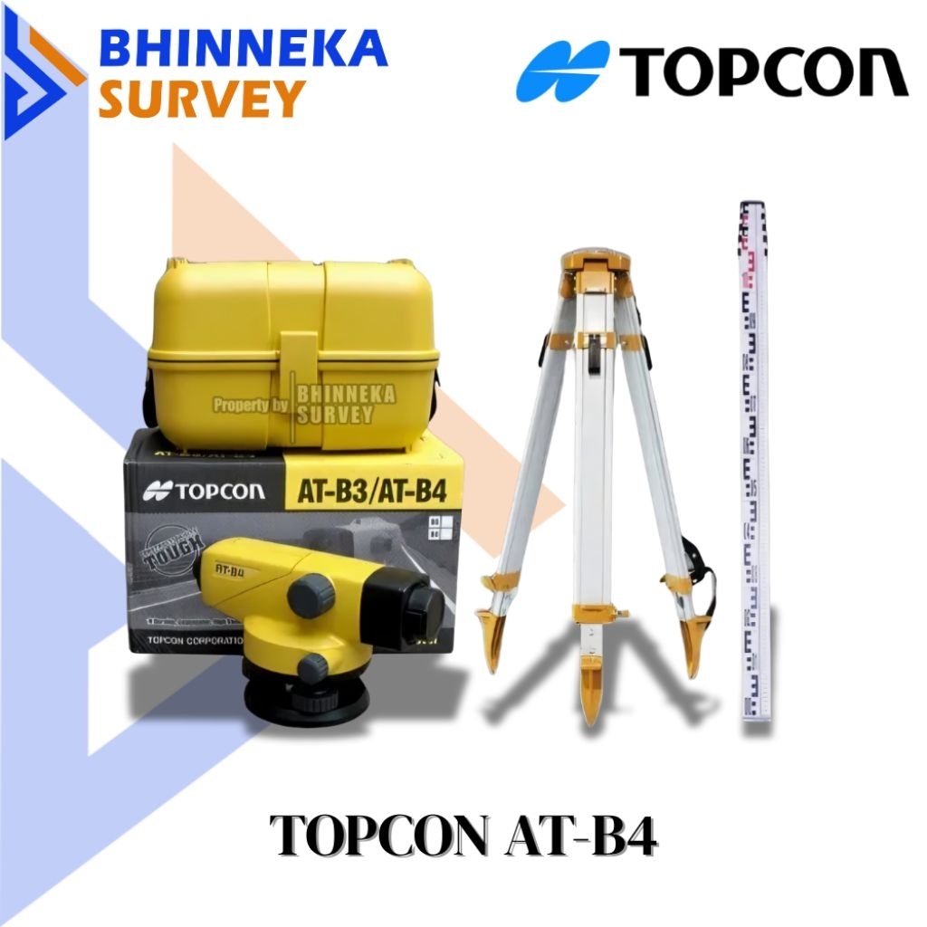 Waterpass / Auto Level TOPCON ATB4 / Topcon ATB-4 / Topcon AT-B4 + Aluminium Tripod dan Rambu