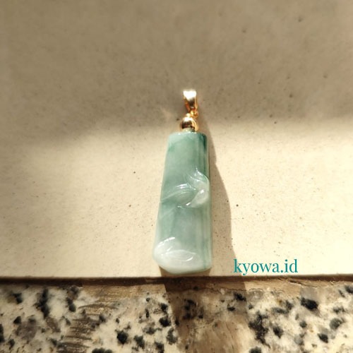 Kyowa Liontin Pendant Bambu A Giok Burma Jade Hijau Floating