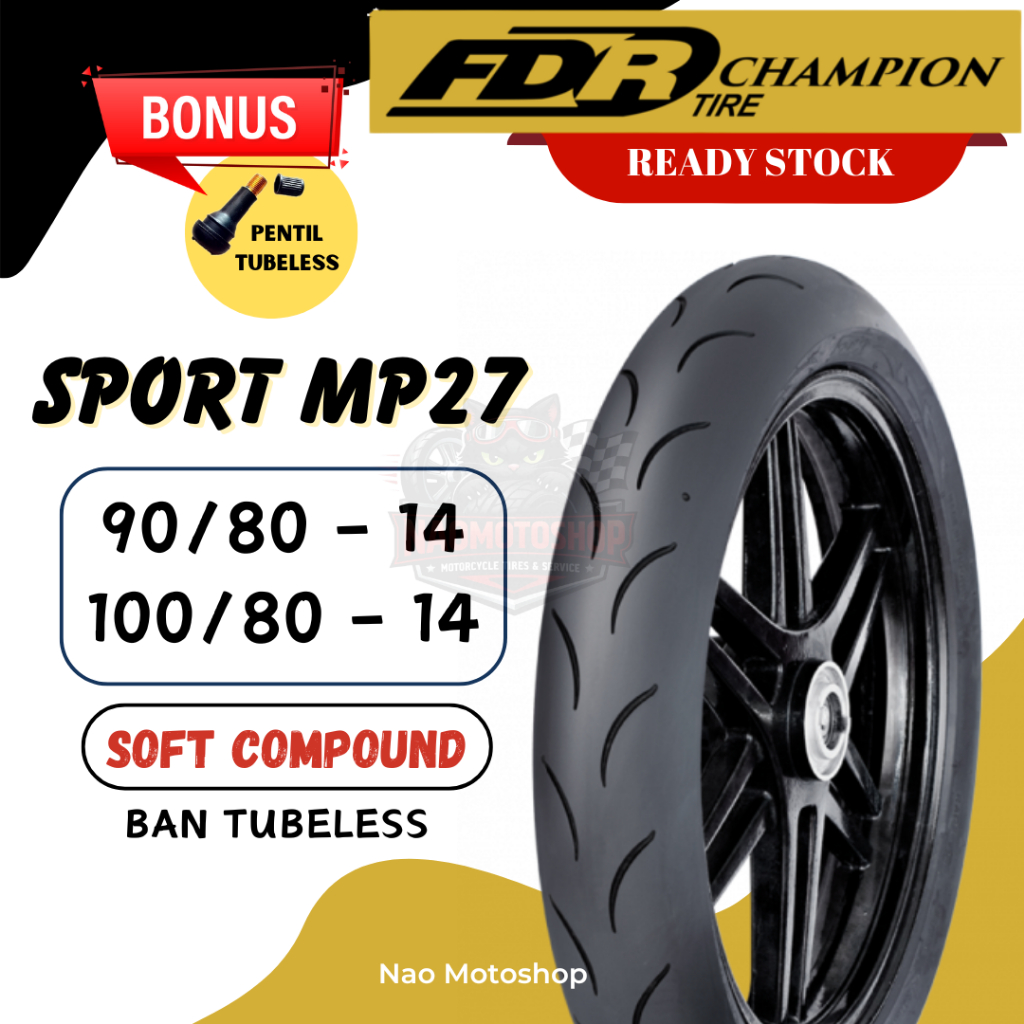 Ban Tubeless FDR Sport MP27 Ring 14 Ring 17 90/80 100/80 Soft Compound Racing Vario Beat Scoopy