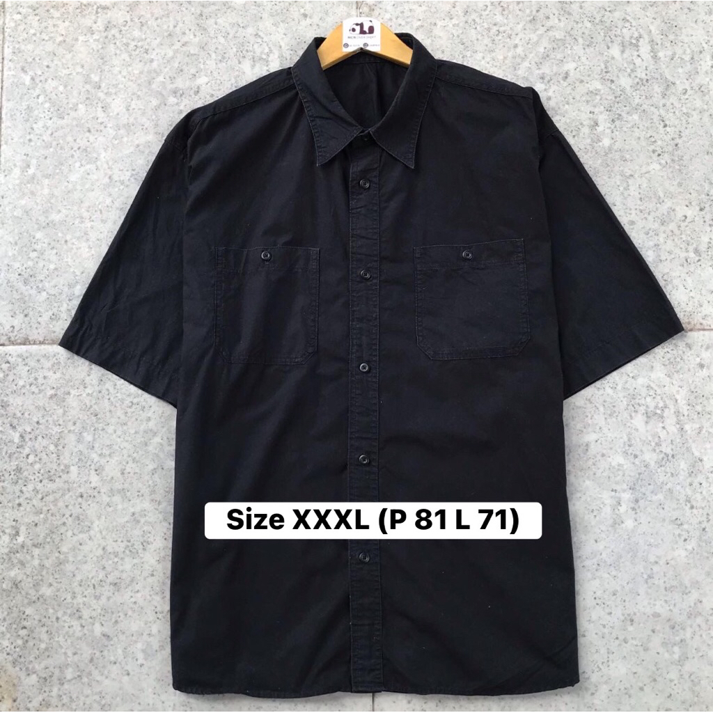Kemeja Hitam Gu Uniqlo Big Size