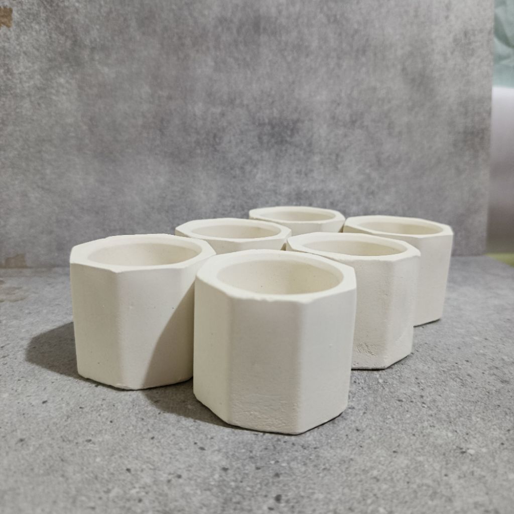 Pot Semen Mini Hexagonal | Pot Lilin | Pot Kaktus Sukulen Hiasan Dekorasi