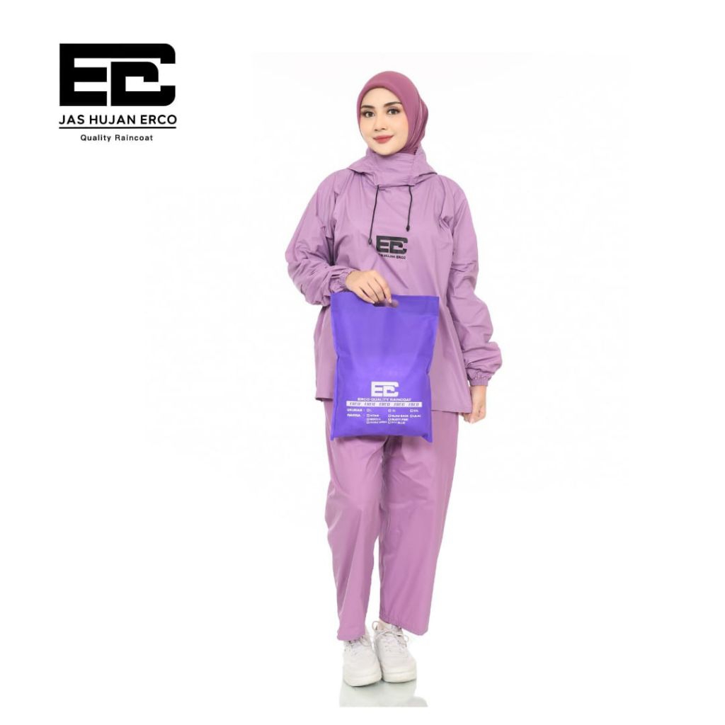 JAS HUJAN HOODIE WANITA PRIA TERBARU JAS HUJAN SETELAN HOODIE DEWASA ERCO