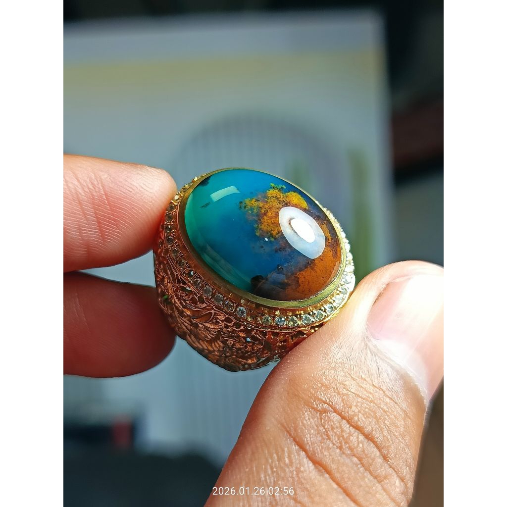 BATU BACAN KEMBANG RING PERAK NATURAL