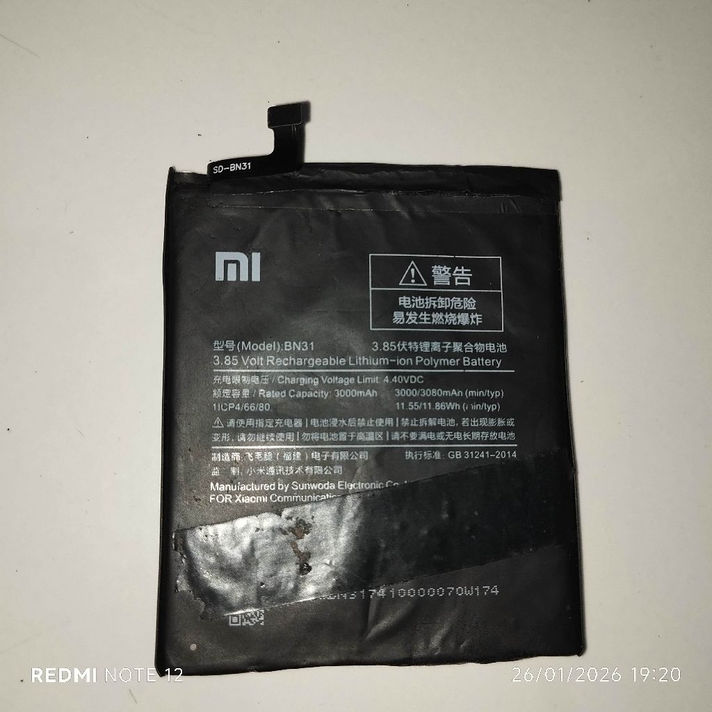 Baterai Redmi Note 5A BN-31 [Lokal Copotan]