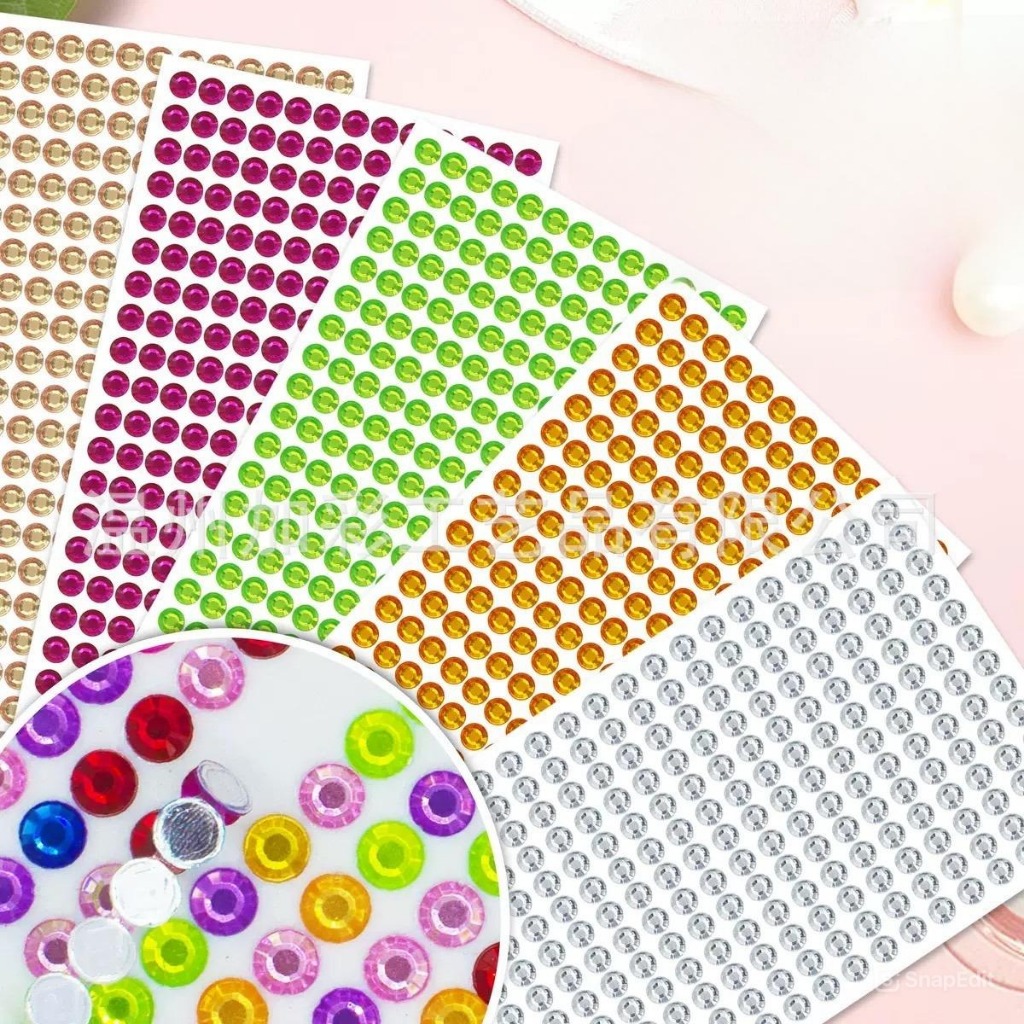 Sticker Manik diameter 3mm Langsung Tempel Payet tempel Sticker Manik Wajah