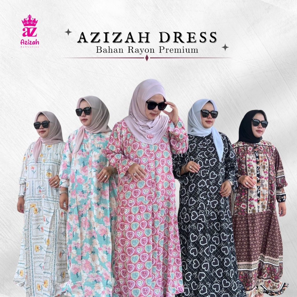 Azizah Scarves - Azizah Dress Rayon Premium - Baju & Celana - One set daily dan nyaman