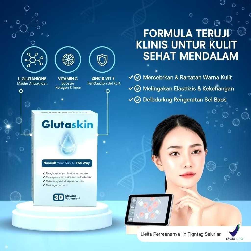 Glutaskin Glutahione Pencerah pemutih Kulit Badan Alami