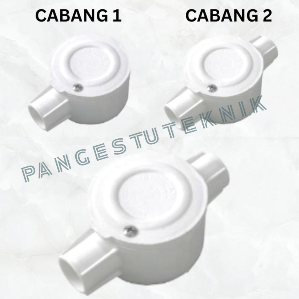 T Dus Cabang 2 / Tee Dus / T Dos tdus Jalur Listrik Putih 20MM 20 MM TEBAL