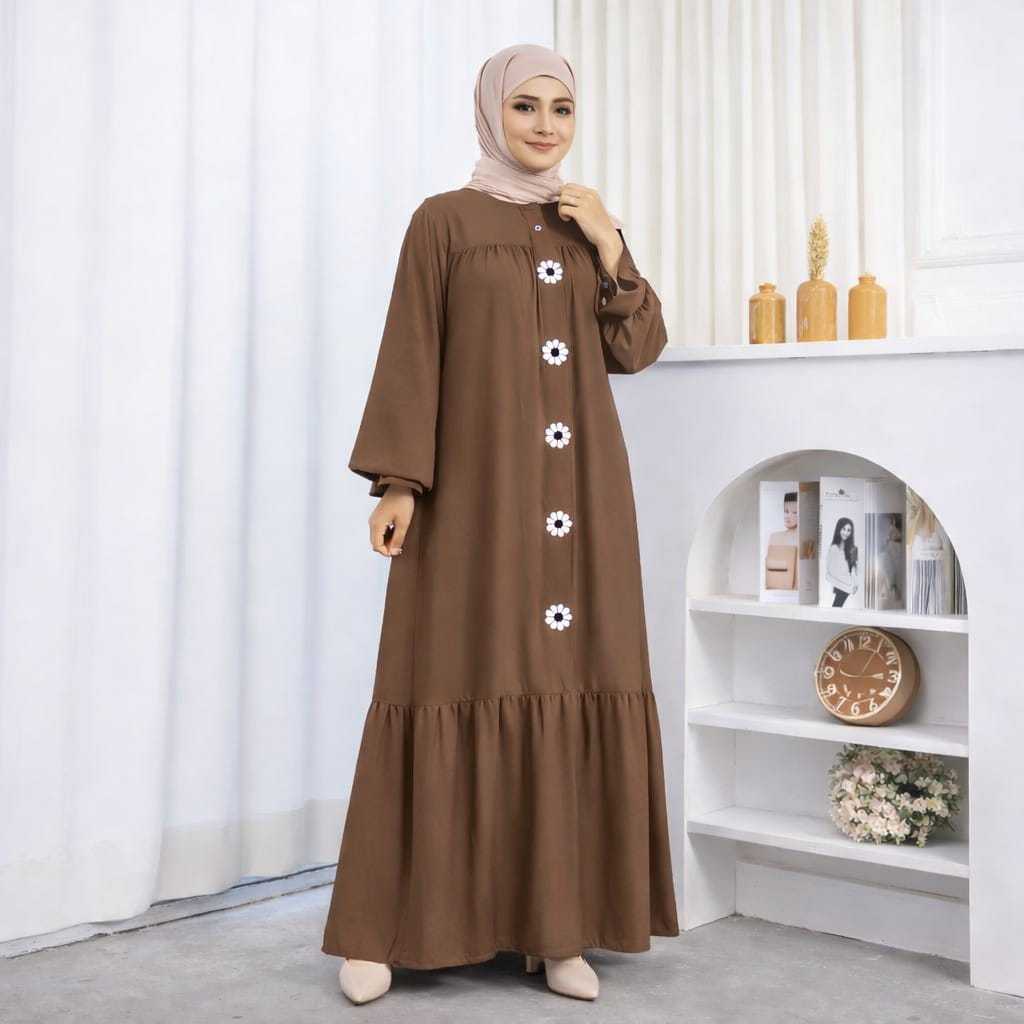 Dress Gamis Polos Bahan Rayon Twill LD 110 & 120 Size XL & XXL By Fatimah313