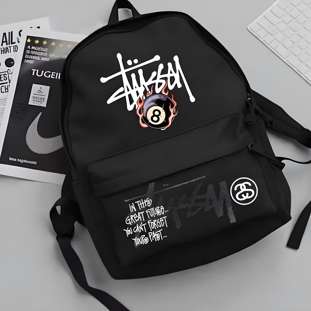 Tas Ransel Pria Stussy Edgy Termurah 2026 Backpack Gendong Kekinian STUSSY Logo Kece Termurah Besik 