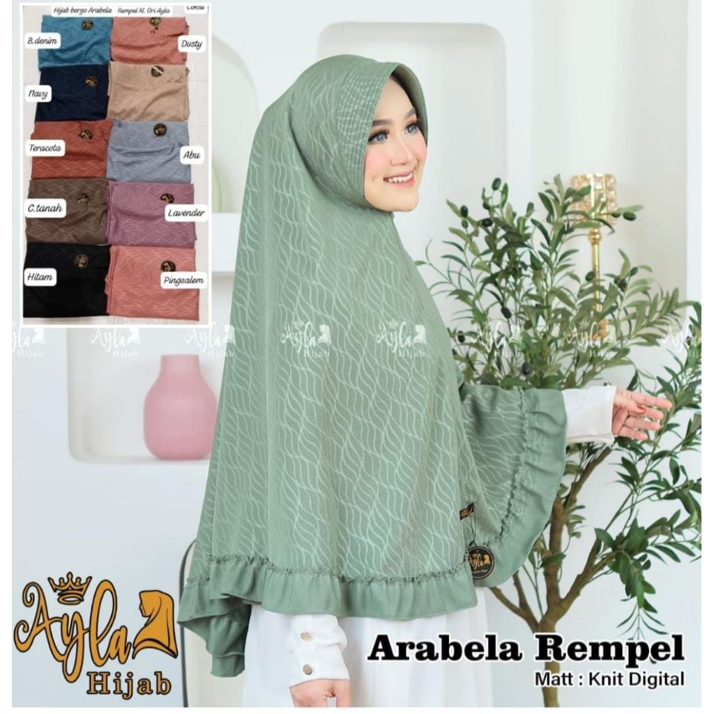 Hijab bergo instan syar'i Arabela motif jumbo xl/Ayla hijab
