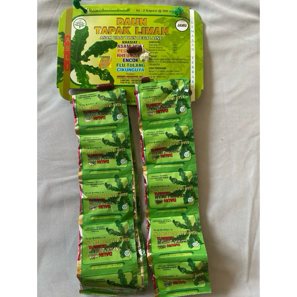 tapak liman kapsul merah maroon isi putih 40 kapsul original