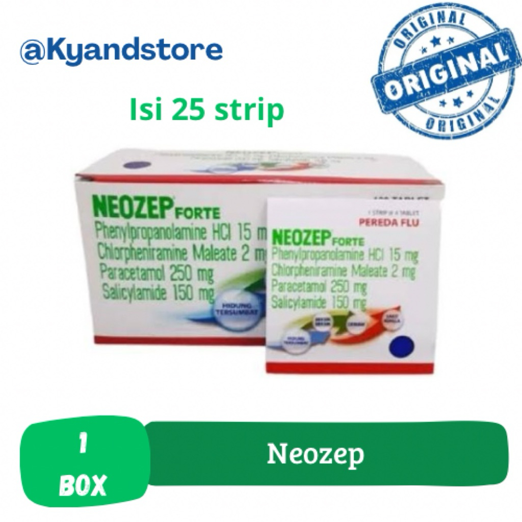 Neozep forte 1 box 25 strip | meredakan gejala flu dan demam