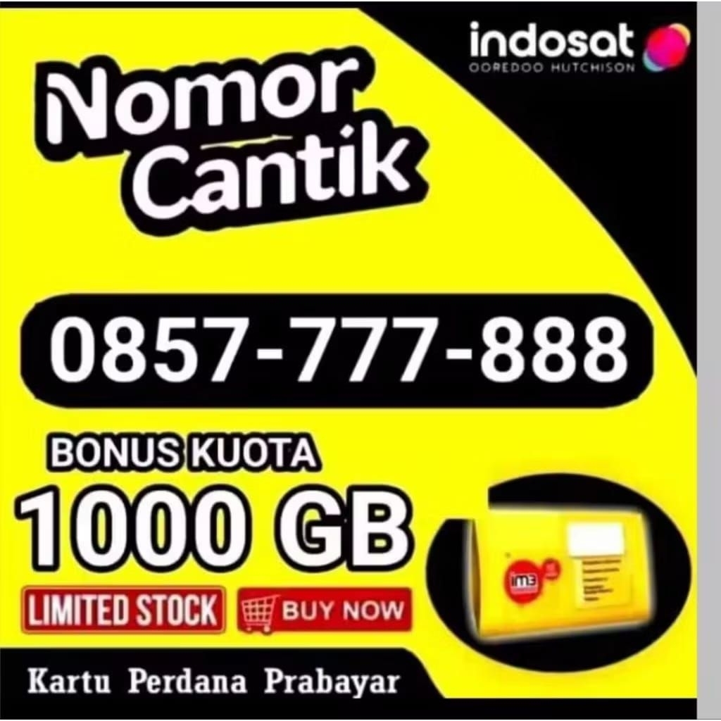 Promo Kartu Perdana Indosat 10Digit Bonus Kuota 1000GB Support Jaringan 4G