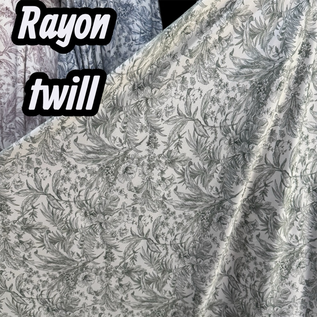 kain katun rayon twill - rayon twill meteran - rayon twil motif - lebar 150cm {CTK}