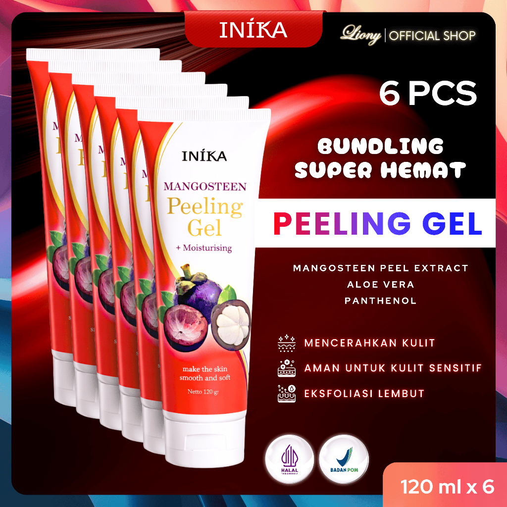 INIKA - Peeling Gel MANGGIS Exfoliating Aloe Vera 120gr ORI 100% Scrub Perontok Daki Perawatan Tubuh