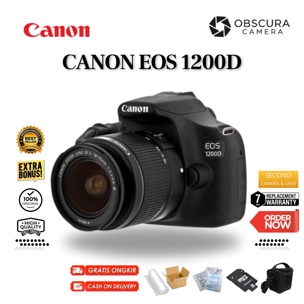 Canon EOS 1200D Kit 18-55mm IS II Kamera DSLR Second Murah Video Full HD | Obscura Camera