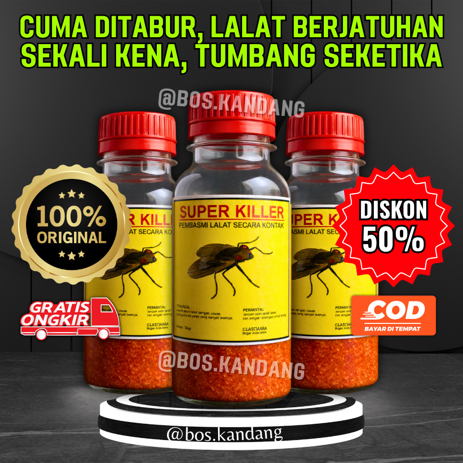 SUPER KILLER Obat Lalat Tabur Ampuh untuk Kandang & Rumah | Pembasmi Lalat Praktis Tanpa Semprot | C