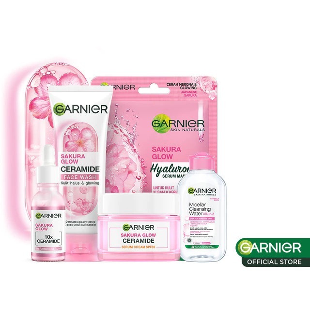 SPESIAL 2026 DISKON GARNIER Paket Skincare 1 Set Lengkap Sakura Glow Ceramide Skin Barrier Complete 