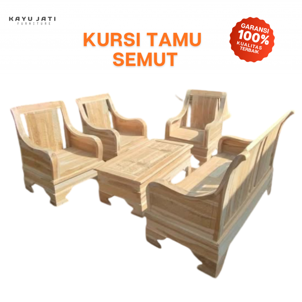 Kursi Tamu Jati Semut  Mentahan Kayu Jati Asli Kuat Tahan Lama Untuk Ruang Tamu